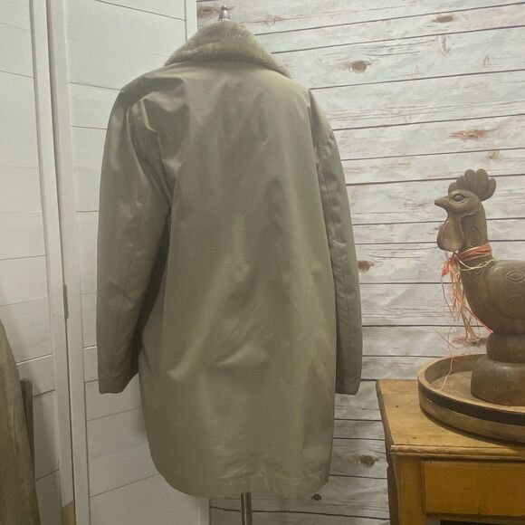 MEN'S MIGHTY-MAC OUT O GLOUCESTER TAN FLEECE LINED COAT JACKET Cold Weather 42 - Picture 2 of 9